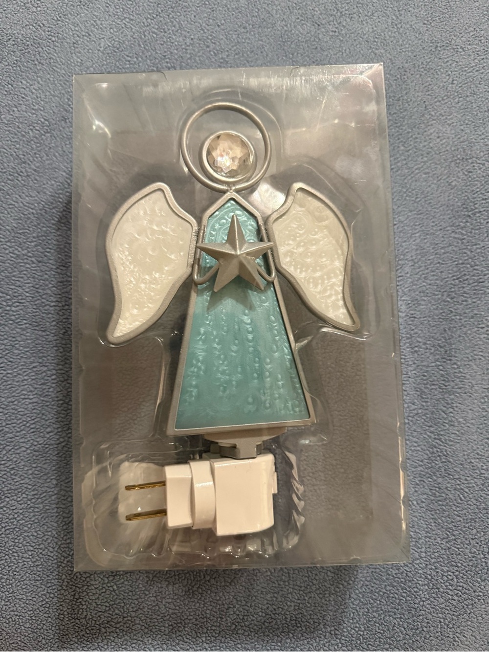 Kirkland's White Plug-In Night Light Angel with Silver Accent